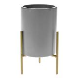 ΓΚΡΙ ΚΕΡΑΜΙΚΟ ΚΑΣΠΩ 8Χ8Χ16ΕΚ ΣΕ ΧΡΥΣΟ ΜΕΤΑΛΛΙΚΟ ΤΡΙΠΟΔΑ