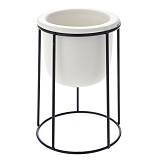 ΛΕΥΚΟ ΚΕΡΑΜΙΚΟ ΚΑΣΠΩ 10,5Χ10,5Χ14,5ΕΚ ΣΕ ΜΑΥΡΗ ΜΕΤΑΛΛΙΚΗ ΒΑΣΗ