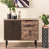 ΚΟΜΟΤΑ Fylliana "Home" ΜΑΥΡΟ ΜΕ GREY OAK 90*39.5*75