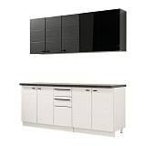 ΚΟΥΖΙΝΑ CLAUDIA 200 ΛΕΥΚΟ-ΜΑΥΡΟ-BLACK MATT FOIL-ΓΚΡΙ CONCRETE-ΜΑΥΡΟ ΓΥΑΛΙ 200*51/31*200