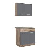 ΚΟΥΖΙΝΑ DALILA 80 GREY OAK / ΓΚΡΙ 80*51,5*206,5εκ