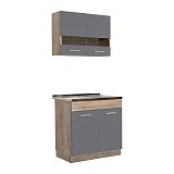 ΚΟΥΖΙΝΑ DALILA 80S GREY OAK / ΓΚΡΙ 80*51,5*206,5