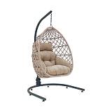 ΚΡΕΜΑΣΤΗ ΜΕΤΑΛΛΙΚΗ ΠΟΛΥΘΡΟΝΑ-ΦΩΛΙΑ ΑΝΑΔΙΠΛΟΥΜΕΝΗ Fylliana "Reena rope" CAPPUCCINO ΧΡΩΜΑ 121x147x200εκ