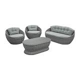 ΣΕΤ ΣΑΛΟΝΙ ΕΞΟΧΗΣ Fylliana Aluminium "Komal" ΓΚΡΙ ΧΡΩΜΑ