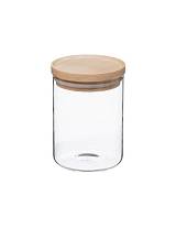 Βάζο γυαλ.αποθ.με ξύλινο καπάκι 600ml