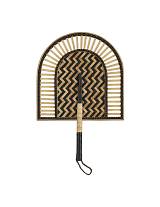 Βεντάλια τοίχου ψάθινη μαύρη 40,5Χ59