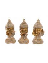 Βούδας κεραμ.χρυσός 19εκ. σ/3 see/hear/say