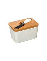 Βουτυριέρα κεραμ.με bamboo καπάκι και μαχαίρι