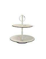 Δίσκος σερβ.2οροφος λευκός 26Χ28