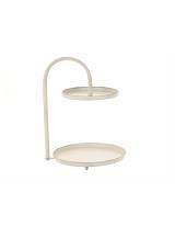 Δίσκος σερβ.2οροφος μεταλ.antique λευκό 24,5Χ32,5