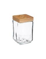 Δοχείο γυαλ.με ξύλ.καπάκι 1,25lt 11Χ11Χ14,5