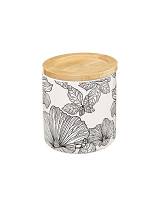 Δοχείο κεραμ.με ξύλινο καπάκι blackflora