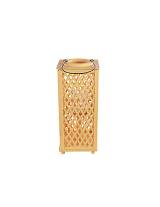 Φανάρι ξύλινο πλεκτό δαπέδου ξύλινο κίτρινο χρ. 21Χ21Χ50