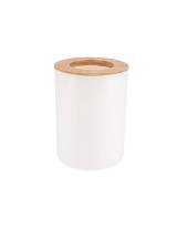 Κάδος απορ.πλαστικός λευκός  με bamboo 5LT