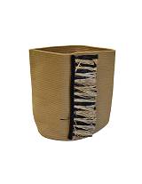 Καλάθι βαμβ.τσάντα καφέ με κρόσια 43Χ46