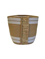 Καλάθι βαμβ.τσάντα λευκό με κρόσια 43Χ46