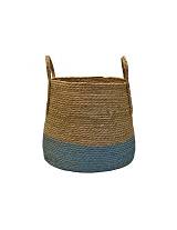 Καλάθι κασπώ ψάθινο rush μπλε 37Χ38