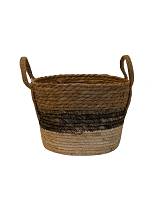 Καλάθι ψάθινο 3χρωμο  Φ25Χ19