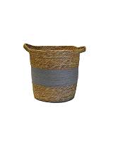 Καλάθι ψάθινο φυσικό γκρί 30Χ30