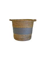 Καλάθι ψάθινο φυσικό γκρί 45X45