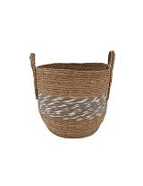 Καλάθι ψάθινο γκρι σχ. 37Χ34