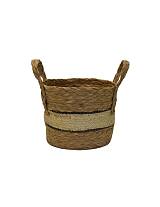 Καλάθι ψάθινο με εκρού φάσα 26Χ22