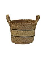 Καλάθι ψάθινο με εκρού φάσα 30Χ25