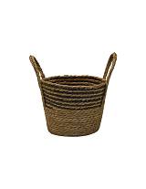 Καλάθι ψάθινο με ρίγα μαύρη 25Χ20