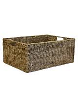 Καλάθι ψάθινο με χούφτες 43Χ32Χ18