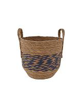 Καλάθι ψάθινο μπλε σχ. 31Χ31