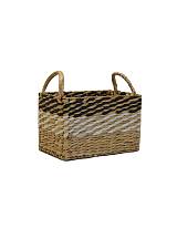 Καλάθι ψάθινο rush paper 3χρωμο παραλ/μο 28Χ18Χ18