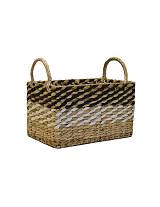Καλάθι ψάθινο rush paper 3χρωμο παραλ/μο 33Χ22Χ20