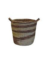 Καλάθι ριγέ φυσικό καφέ 35Χ35