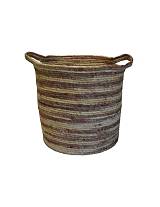 Καλάθι ριγέ φυσικό καφέ 40Χ40