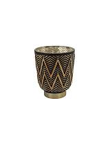 Κηροπήγιο γυαλ. Chalice μαύρο/χρυσό 11Χ13,2