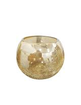 Κηροπήγιο γυαλ.μπουλ ant.χρυσό 11X11