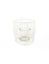 Κηροπήγιο μετ.συρμάτινο λευκό 16Χ16