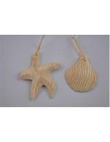 Κοχύλια ξύλινα κρεμ. 13εκ.