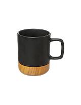 Κούπα κεραμ.μαύρη με bamboo 43cl