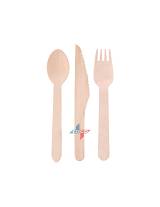 Μαχαιρι πηρούνιι κουτάλι ξύλινο s/3