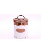 Μπισκοτιέρα μεταλ.λευκό με χαλκό 14Χ17