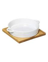 Μπώλ πυρίμαχο σε βάση bamboo Φ12,5