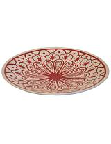 Πιάτο διακοσμ.κεραμ.χειροποίητο βαθύ 40εκ. Red palmet