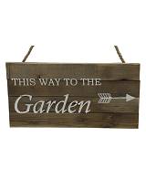 Πινακίδα κρεμαστή ξυλινή φυσικό χρ. GARDEN 38X19,5