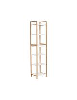 Ραφιέρα MDF/bamboo με 6ράφια λευκό 40Χ34Χ180