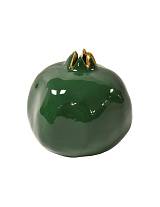 Ρόδι κεραμ.χειροποιήτο πράσινο/χρυσό 12Χ12