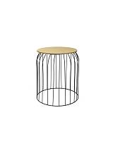 Τραπέζι βοηθ.μεταλ.μαύρο με φυσικό καπάκι 30Χ34