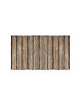 Χαλί γιούτας σενύλ ριγέ μαύρο 70Χ140