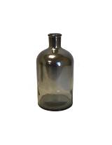 Βάζο γυαλ.BOTELLA retro ανθρακί μεταλικό 11,5Χ22