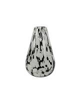 Βάζο γυαλ.μαυρόασπρο 16,5Χ26